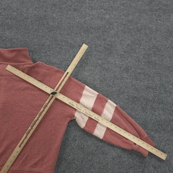 Faherty Sweater Womens XL Pink Beach Fleece Quarter Zip Pullover Casual Preppy - Picture 11 of 12